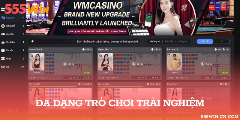 Sản phẩm giải trí phong phú và chất lượng hàng đầu tại WM Casino