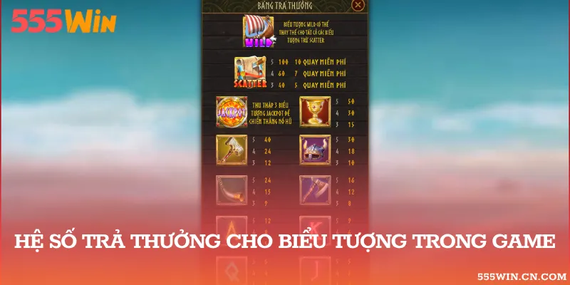 Chi tiết các biểu tượng trả thưởng trong nổ hũ Viking cực chất